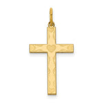 Load image into Gallery viewer, 14K Yellow Gold Laser Designed Cross Charm 26mm length
