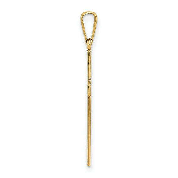 14K Yellow Gold Solid Cross Pendant 21mm length