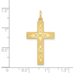 Load image into Gallery viewer, 14K Yellow Gold Laser Designed Cross Pendant 31mm length
