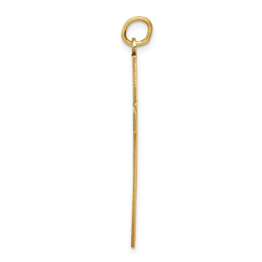 14K Yellow Gold Laser Designed Cross Pendant 40mm length