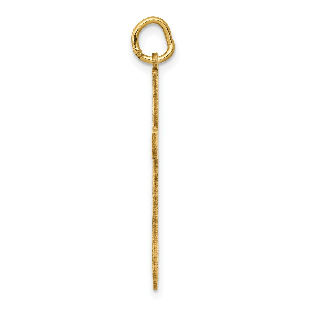 14K Yellow Gold Laser Designed Cross Pendant 33mm length