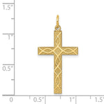 Load image into Gallery viewer, 14K Yellow Gold Laser Designed Cross Pendant 33mm length

