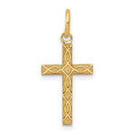 Load image into Gallery viewer, 14K Yellow Gold Laser Designed Cross Charm 23mm length
