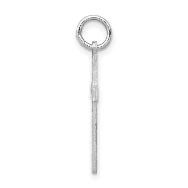 14K White Gold Laser Designed Cross Charm 23mm length