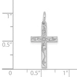 Load image into Gallery viewer, 14K White Gold Laser Designed Cross Charm 23mm length
