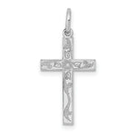 Load image into Gallery viewer, 14K White Gold Laser Designed Cross Charm 23mm length
