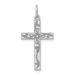 Load image into Gallery viewer, 14K White Gold Laser Designed Cross Charm 26mm length

