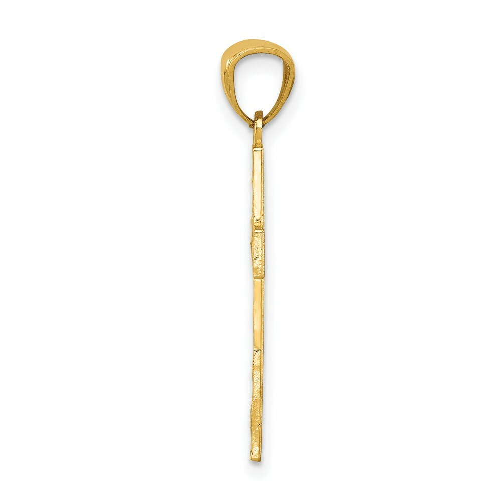 14K Yellow Gold Cross Pendant 27mm length