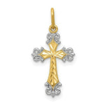 Load image into Gallery viewer, 14K Yellow Gold &amp; Rhodium Cross Charm
