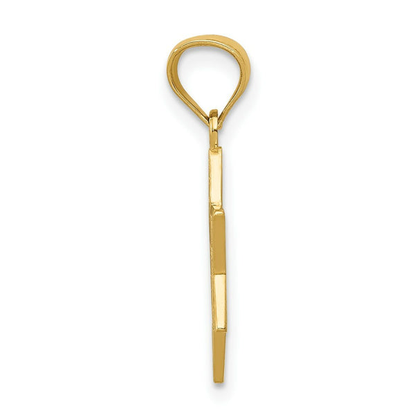 14K Yellow Gold Star of David Pendant 21mm length