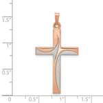 Load image into Gallery viewer, 14K Rose Gold Rhodium Cross Pendant
