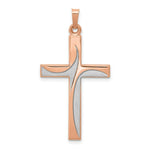 Load image into Gallery viewer, 14K Rose Gold Rhodium Cross Pendant
