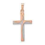 Load image into Gallery viewer, 14K Rose Gold Rhodium Hollow Cross Pendant
