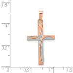 Load image into Gallery viewer, 14K Rose Gold Rhodium Hollow Cross Pendant
