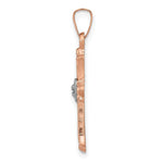 Load image into Gallery viewer, 14K Two-tone Gold Rose &amp; White Gold Diamond Cross Pendant
