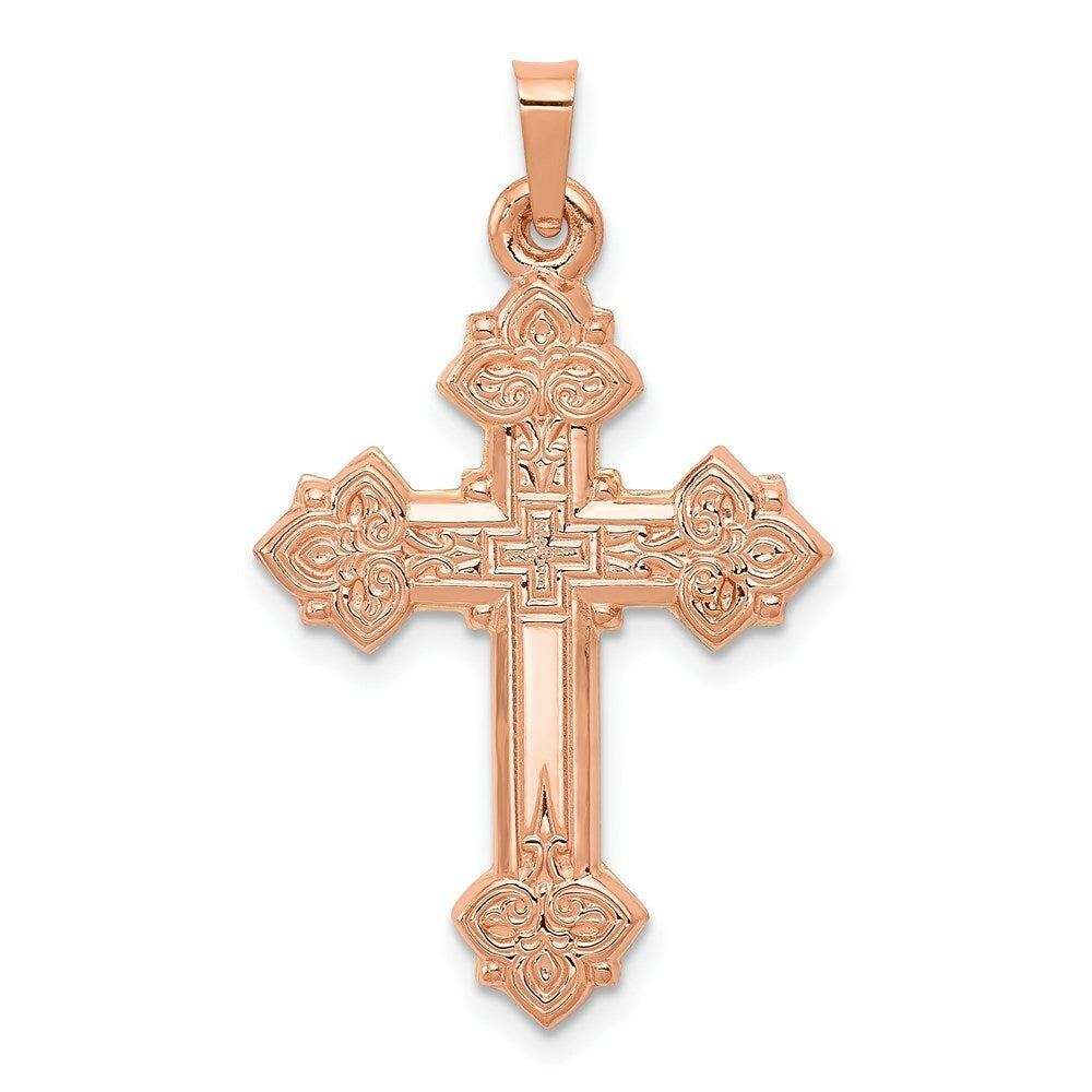 14K Rose Gold Cross Pendant