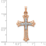 Load image into Gallery viewer, 14K Two-tone Gold Diamond Cross Pendant
