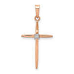 Load image into Gallery viewer, 14K Rose Gold Diamond Cross Pendant
