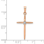 Load image into Gallery viewer, 14K Rose Gold Diamond Cross Pendant

