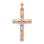Load image into Gallery viewer, 14K Two-tone Gold Hollow Crucifix Pendant
