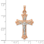 Load image into Gallery viewer, 14K Two-tone Gold Hollow Crucifix Pendant 28mm length
