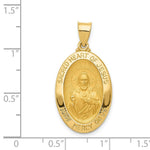 Load image into Gallery viewer, 14K Yellow Gold Polished and Satin Sacred Heart of Jesus Medal Pendant 17mm width
