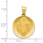 Load image into Gallery viewer, 14K Yellow Gold Polished and Satin Medal Pendant 19mm width
