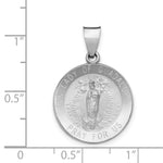 Load image into Gallery viewer, 14K White Gold Polished and Satin Our Lady of Guadalupe Medal Pendant 18mm width
