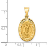 Load image into Gallery viewer, 14K Yellow Gold Polished and Satin Our Lady of Guadalupe Medal Pendant 13mm width
