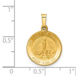 Load image into Gallery viewer, 14K Yellow Gold Polished and Satin Our Lady Fatima Medal Pendant 15mm width
