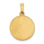 Load image into Gallery viewer, 14K Yellow Gold Polished and Satin Our Lady Fatima Medal Pendant 15mm width
