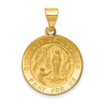 Load image into Gallery viewer, 14K Yellow Gold Polished and Satin Our Lady of Lourdes Medal Pendant 19mm width
