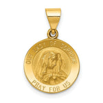 Load image into Gallery viewer, 14K Yellow Gold Polished and Satin Our Lady of Sorrows Medal Pendant 15mm width

