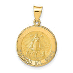 Load image into Gallery viewer, 14K Yellow Gold Polished and Satin Caridad del Cobre Medal Pendant 17mm width
