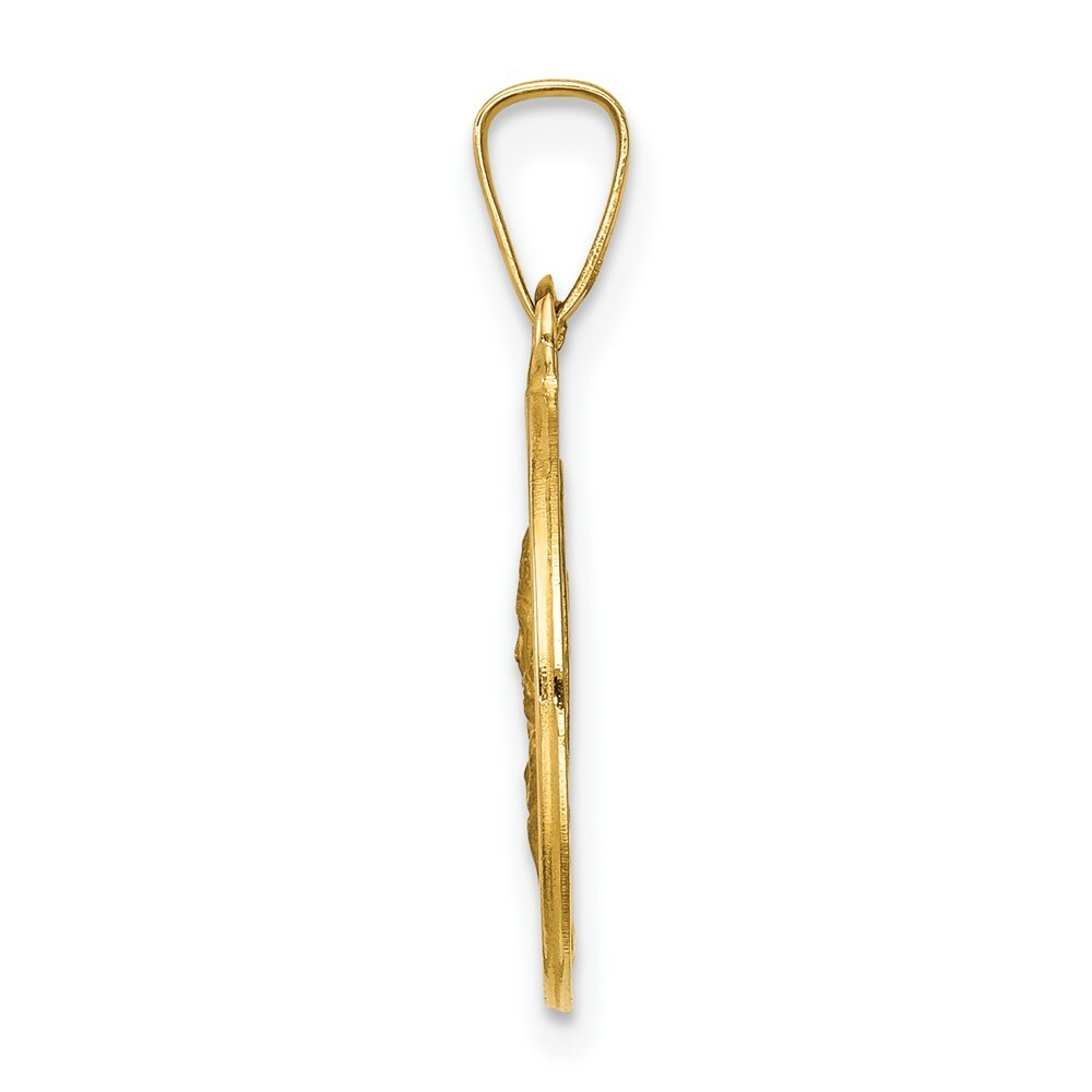 14K Yellow Gold Matka Boska Czestochowska Reversible Medal Pendant