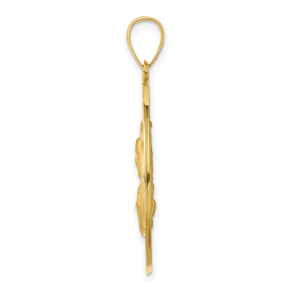 14K Yellow Gold Queen of the Holy Scapular Reversible Medal Pendant