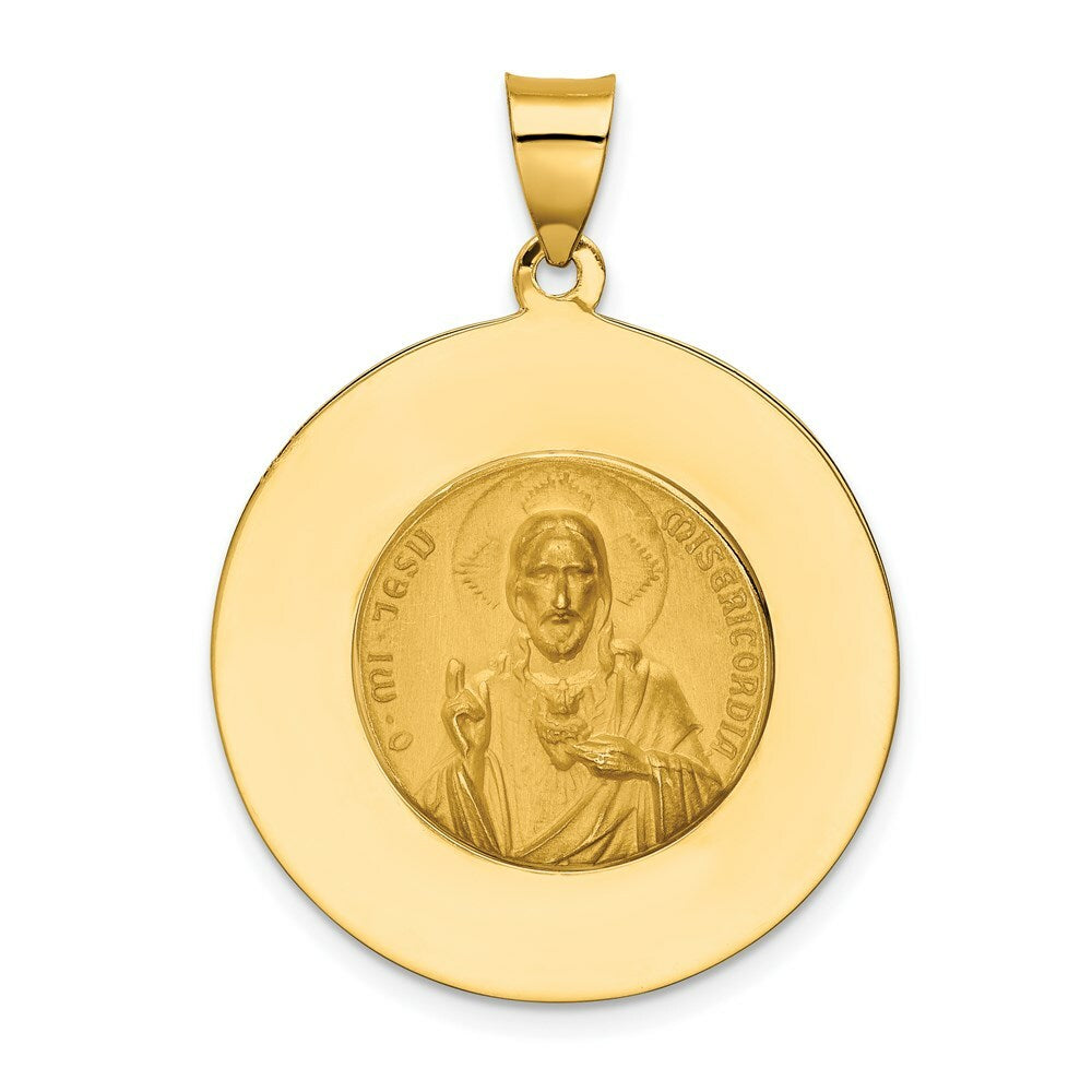 14K Yellow Gold Queen of the Holy Scapular Reversible Medal Pendant