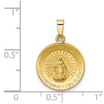 Load image into Gallery viewer, 14K Yellow Gold Polished and Satin Miraculous Medal Pendant 15mm width
