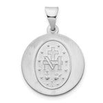 Load image into Gallery viewer, 14K White Gold Polished and Satin Miraculous Medal Pendant 18mm width

