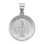 Load image into Gallery viewer, 14K White Gold Polished and Satin Miraculous Medal Pendant 18mm width

