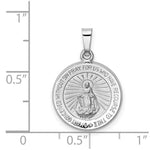 Load image into Gallery viewer, 14K White Gold Polished and Satin Miraculous Medal Pendant 15mm width
