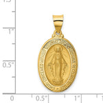 Load image into Gallery viewer, 14K Yellow Gold Polished and Satin Miraculous Medal Pendant 15mm width
