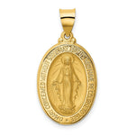 Load image into Gallery viewer, 14K Yellow Gold Polished and Satin Miraculous Medal Pendant 15mm width
