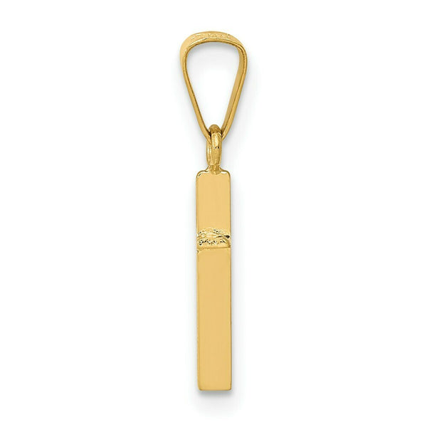 14K Yellow Gold Polished Cross Pendant 19mm length