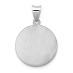 Load image into Gallery viewer, 14K White Gold Polished and Satin Our Guardian Angel Medal Pendant 19mm width
