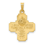 Load image into Gallery viewer, 14K Yellow Gold Polished and Satin Four Way Medal Pendant 18mm width
