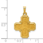 Load image into Gallery viewer, 14K Yellow Gold Polished and Satin Four Way Medal Pendant 18mm width

