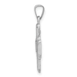 Load image into Gallery viewer, 14K White Gold Polished and Satin Four Way Medal Pendant

