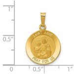 Load image into Gallery viewer, 14K Yellow Gold Polished and Satin St. Anne Medal Pendant 15mm width
