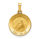 Load image into Gallery viewer, 14K Yellow Gold Polished and Satin St. Anthony Medal Pendant 15mm width
